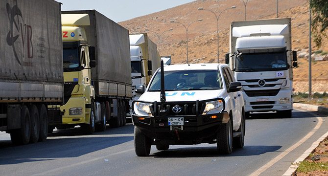BM´den İdlib´e 36 TIR insani yardım