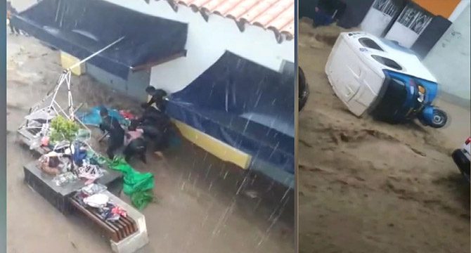 Peru'da sağanak yağışlar sele neden oldu