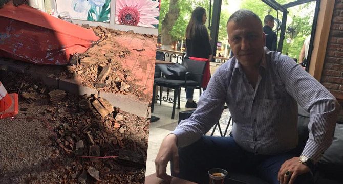 Depremde başına düşen sac parçasıyla öldü