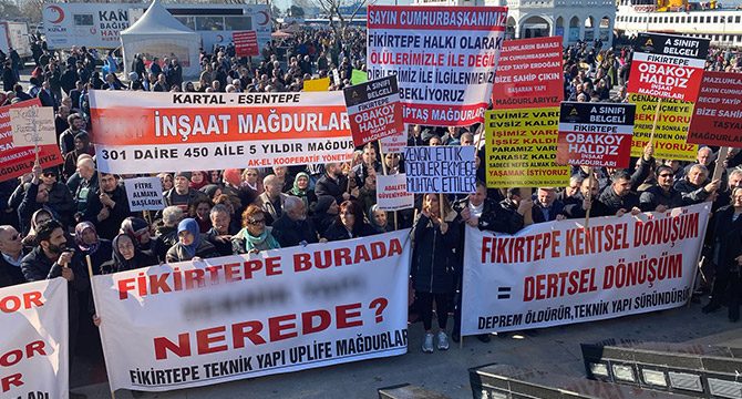 Kadıköy'de kentsel dönüşüm mağdurlarından eylem