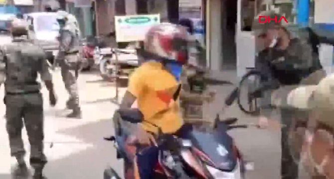 Hint polisinden sokağa çıkma yasağına uymayanlara meydan dayağı