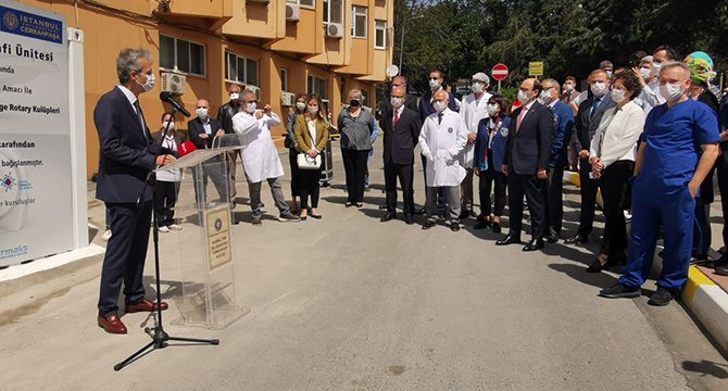Cerrahpaşa Tıp'ta koronavirüsle mücadelede kullanılacak mobil tomografi cihazı hizmete girdi