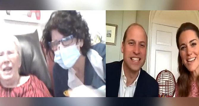 Prens William ve Kate, bakımevindeki yaşlılarla görüntülü bingo oynadı