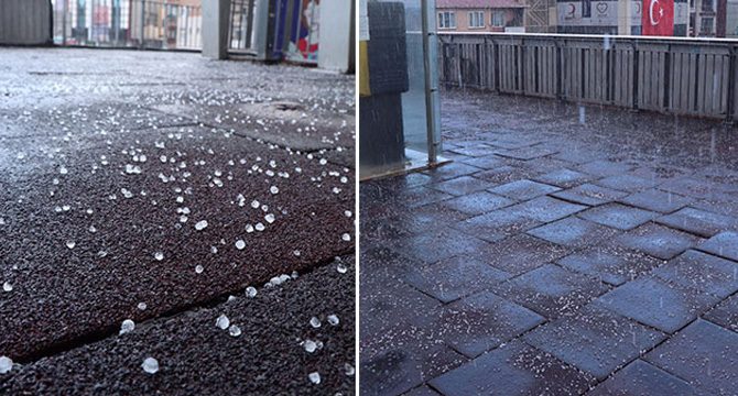 İstanbul'da dolu sürprizi; Korkutan bulutlar böyle görüntülendi