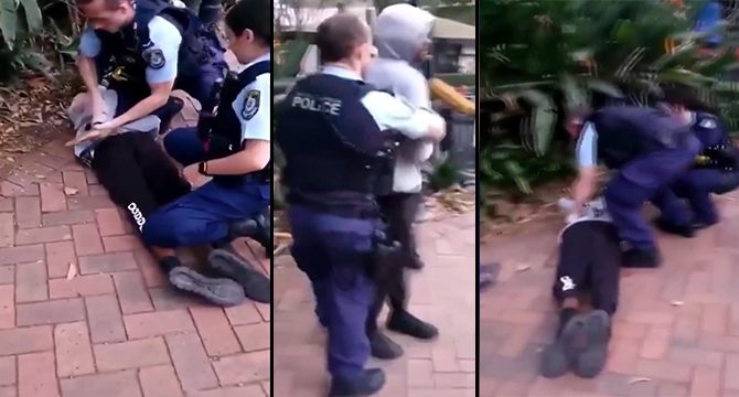 Avustralya'da polis 17 yaşındaki siyahi genci böyle gözaltına aldı