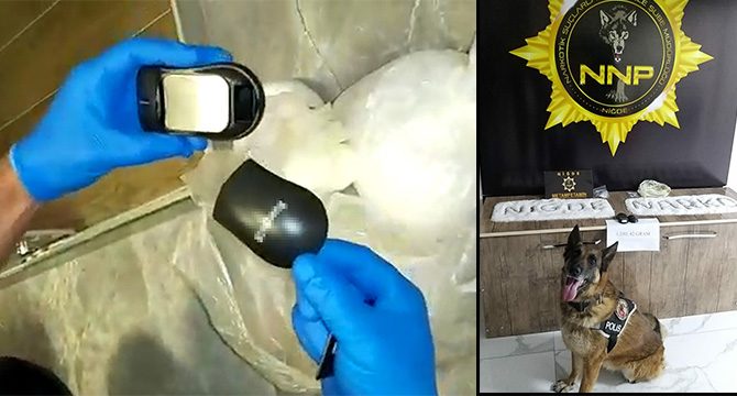 1,5 kilo uyuşturucuyu lavaboya, teraziyi bilgisayar faresine gizlemişler