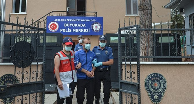 Heybeliada şüphelisi adliyeye sevk edildi: Elinde bidonla koşarken gördük