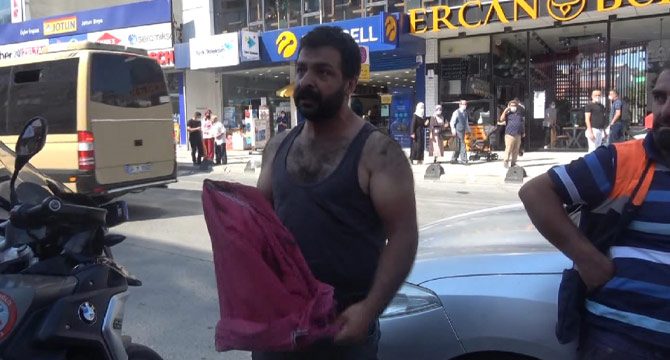 Arnavutköy'de maske cezasına kıyafetini çıkarıp tepki gösterdi