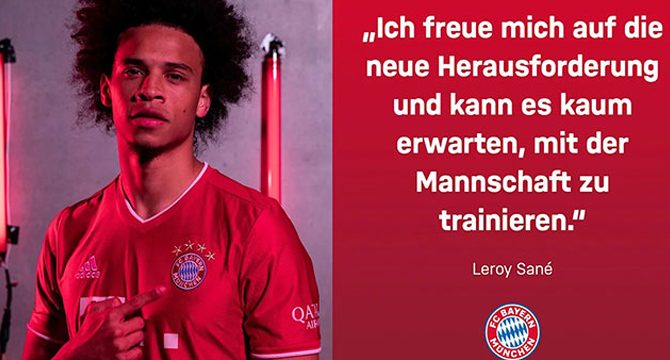 Bayern Münih, Sane'yi resmen açıkladı