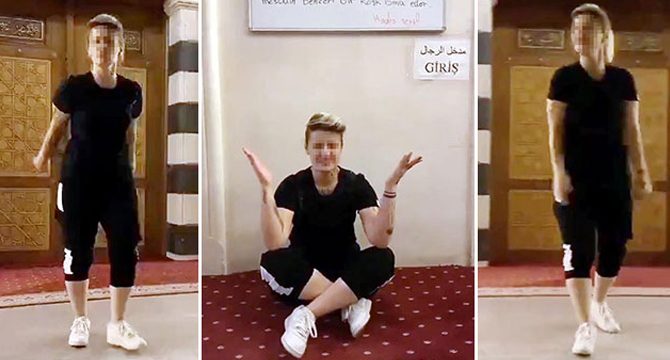 Camiye ayakkabıyla girip çektiği videoyu paylaştı, hakkında yasal işlem başlatıldı
