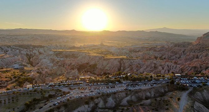 Kapadokya'da gün batımına yoğun ilgi
