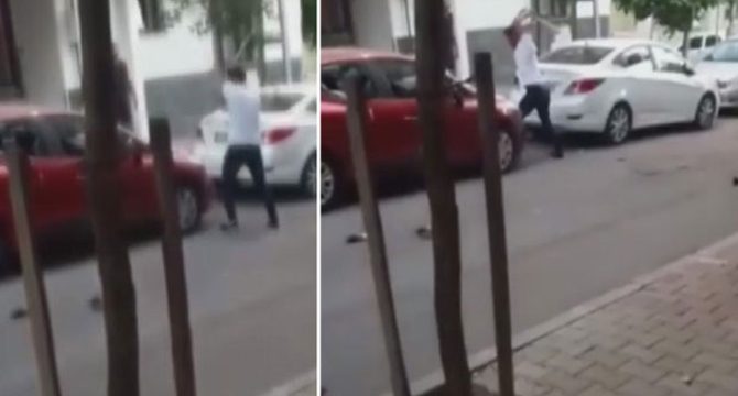 Küçükçekmece'de eşiyle kavga eden kişi otomobilinin camlarını böyle kırdı