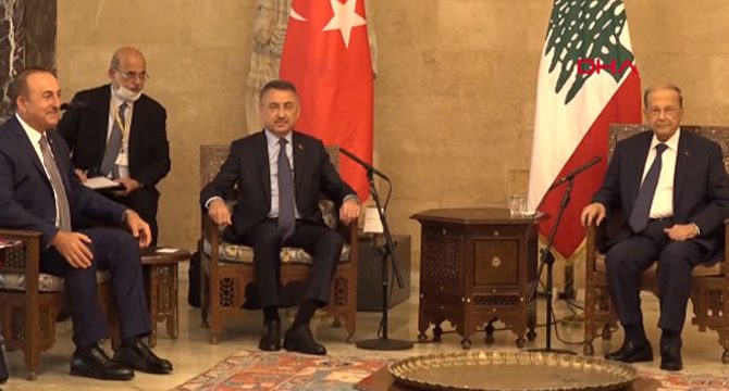 Cumhurbaşkanı Yardımcısı Fuat Oktay, Lübnan Cumhurbaşkanı Avn ile görüştü