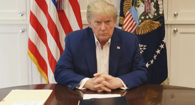 Trump, koronavirüsten sonra ilk kez kamera karşısına geçti