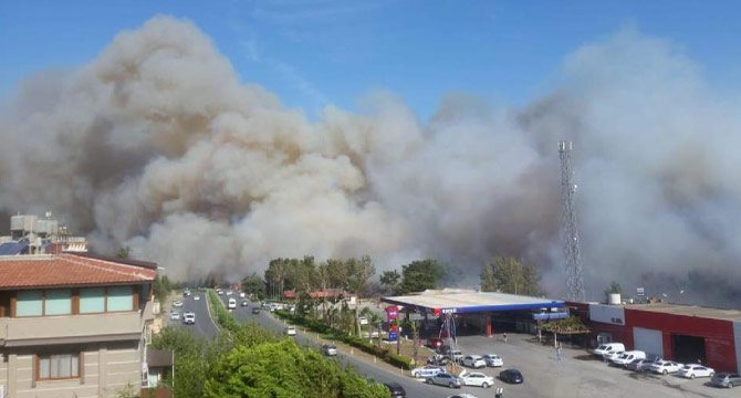 Hatay'da orman yangını; yerleşim yerlerine yaklaştı