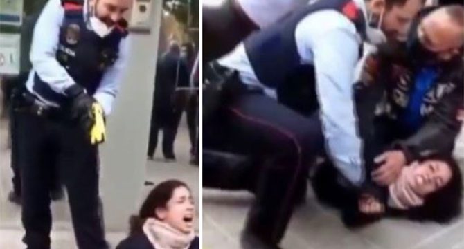 İspanyol polisinden şok tabancasıyla şiddet