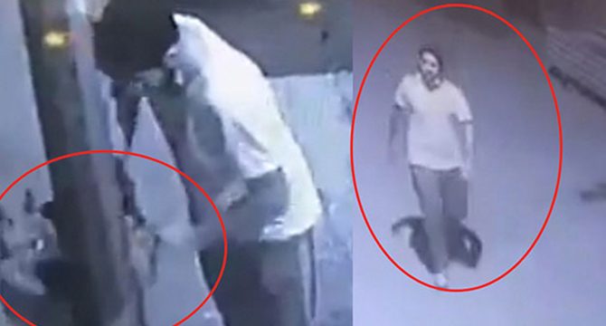 Hırsızlara karşı iş yerinin önüne bağladığı köpeği çalındı