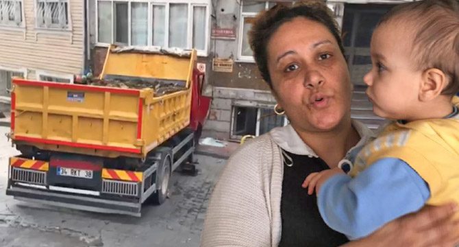 Beyoğlu'nda kamyon binaya girdi! Anne ve çocuğu ölümden döndü
