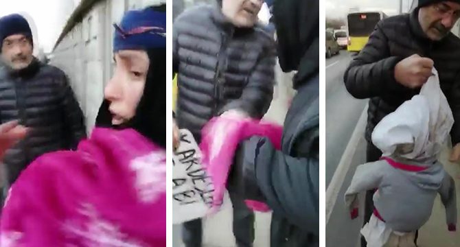 Dilenen kadının kucağından bez bebek çıktı
