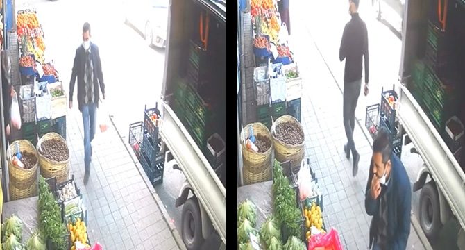 İstanbul’da esnafı şaşırtan mandalina ve ıspanak hırsızlığı kamerada