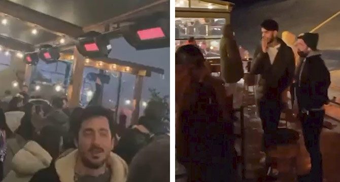 Maskesiz mesafesiz parti görüntüleri tepki çekti