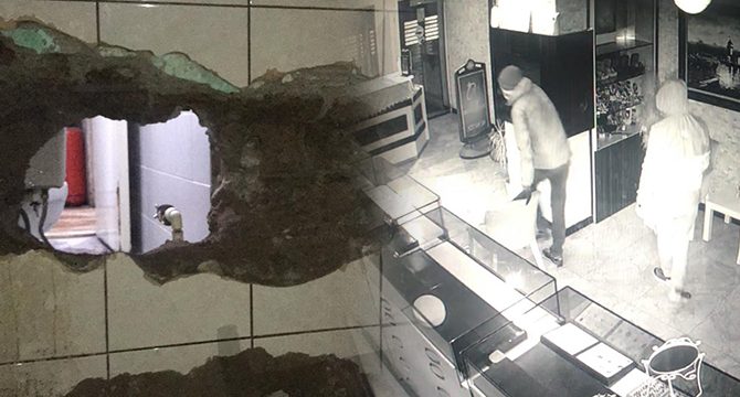 Duvarı delerek kuyumcudan altın çaldılar