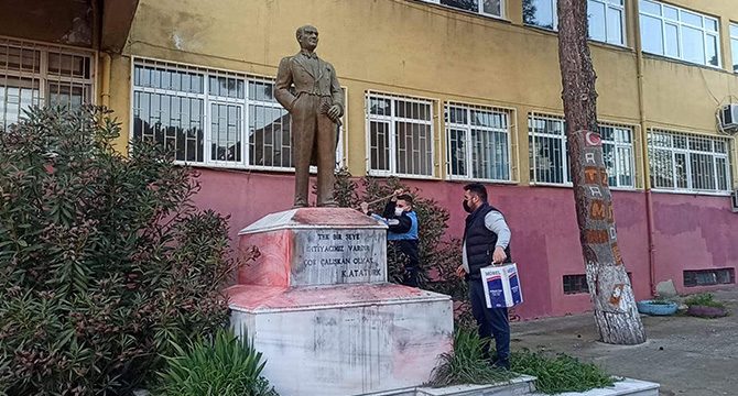 Atatürk heykel ve büstlerine saldıran kişi bulundu