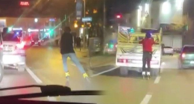 Patenli gencin tehlikeli yolculuğu kamerada