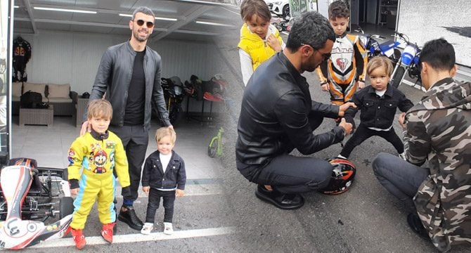 Kenan Sofuoğlu 2 yaşındaki oğlunu Formula-1 yarışlarına hazırlıyor