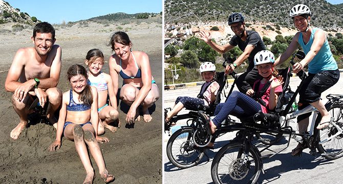 Dört kişilik İsviçreli aile iki bisikletle Türkiye’nin keyfini çıkarıyor