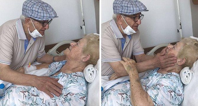 58 yıldır ilk kez ayrı kalan çiftin buluşma anı duygulandırdı