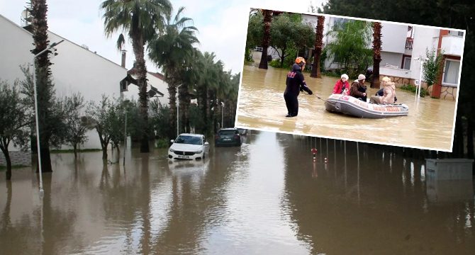 Antalya’yı sel vurdu: Dere taştı, mahsur kalanlar kurtarıldı