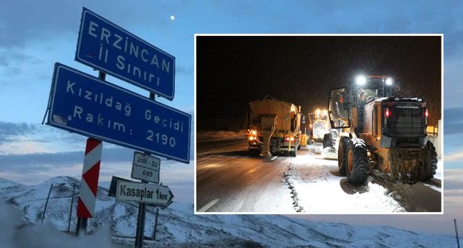 Erzincan-Sivas karayolu tipi nedeniyle ulaşıma kapatıldı