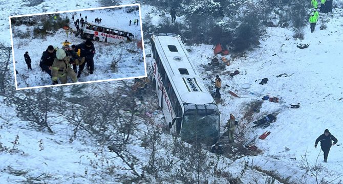 Yolcu otobüsü şarampole yuvarlandı: Çok sayıda ölü ve yaralı var!