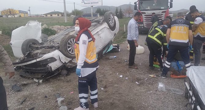 Nevşehir’de otomobil takla attı: 3 yaralı