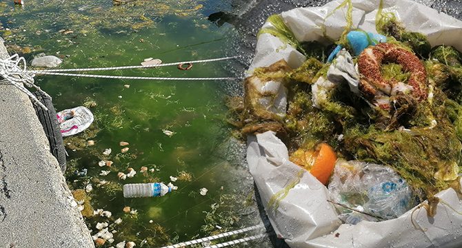Silivri Sahili'nde deniz çöplüğe döndü