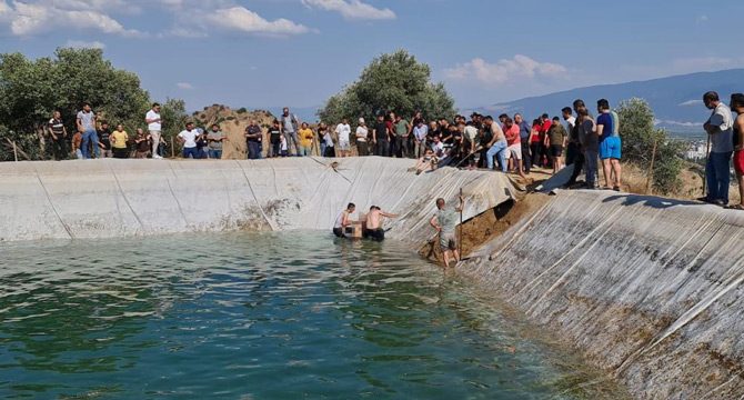 Sulama göletine giren 2 çocuk boğuldu