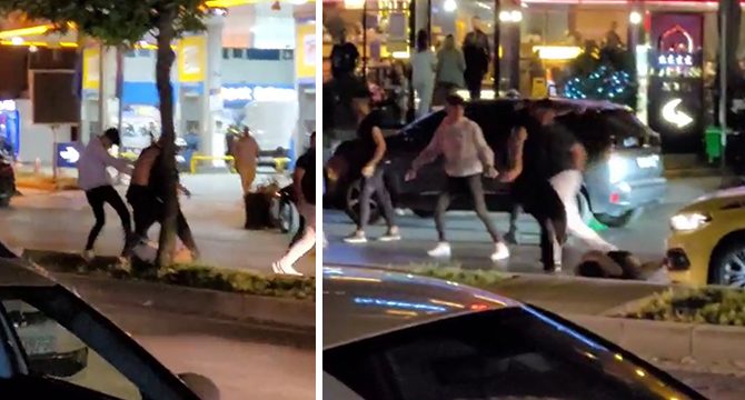 Hesap ödemeyen gençleri sokak ortasında dövdüler