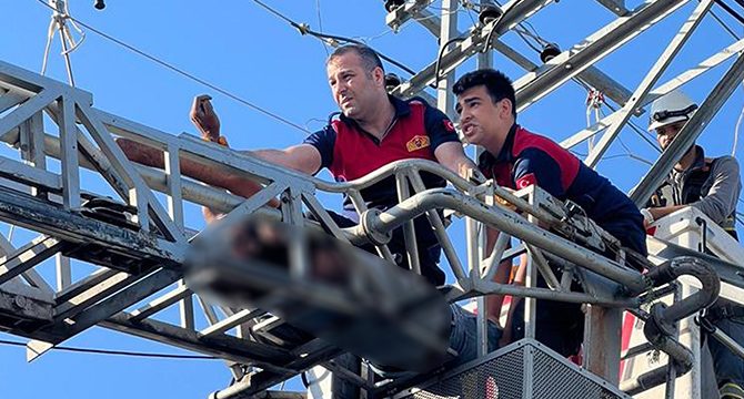 Çıktığı elektrik direğinde feci şekilde can verdi