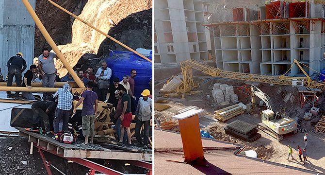 Devrilen inşaat vincinin operatörü hayatını kaybetti