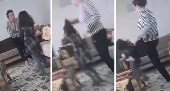 Çocuklarını döven karısını görüntüleyip şikayet etti