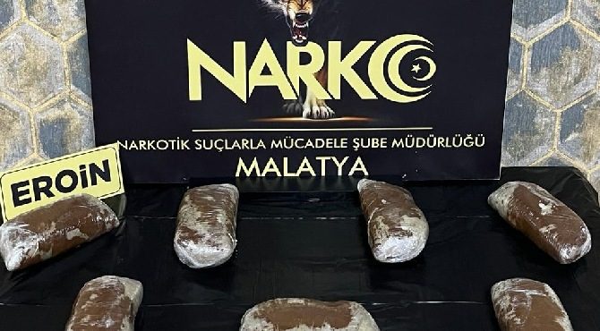 Malatya'da yolcu otobüsünde 3 kilo 660 gram eroin ele geçirildi