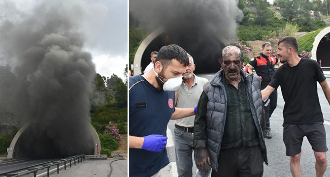Bayraklı Tüneli'nde tırda yangın: 26 kişi hastaneye kaldırıldı