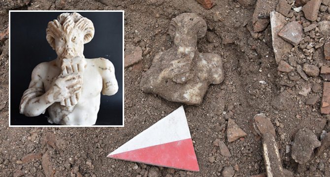Arkeoloji Parkı’ndaki kazı çalışmalarında 'Pan heykeli' bulundu