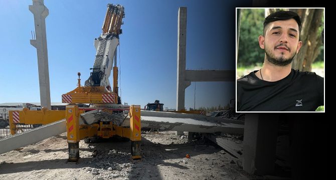 Fabrika inşaatında üzerine beton kiriş düşen işçi öldü