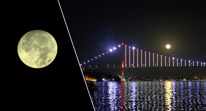 İstanbul'da 'Mavi Ay' görsel şölen oluşturdu