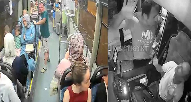 Özel halk otobüsü şoförü ile yolcu kavga etti