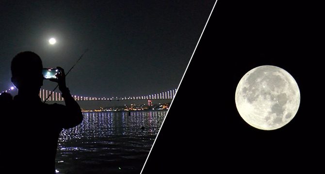 İstanbul'da 'Mavi Ay' en parlak konumuna ulaştı