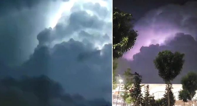 İstanbul'da 'elektrik fırtınası' gökyüzünü aydınlattı 